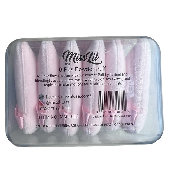 NIB Miss Lil 6-Piece Pink Powder Puff Make-up Set - Picture 4 of 7